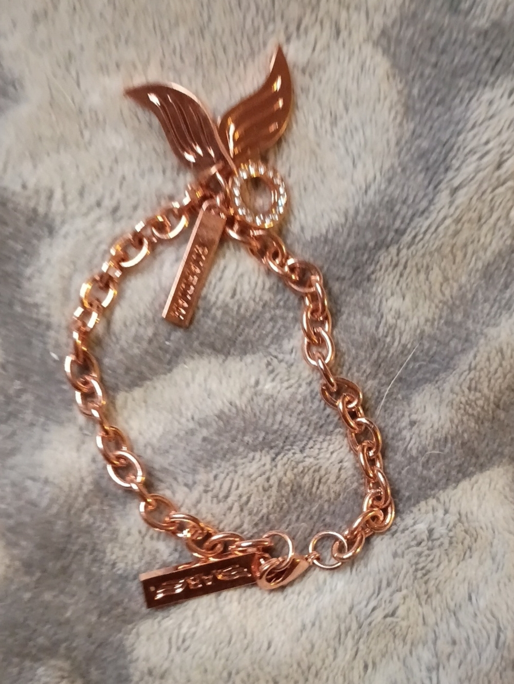 Ashley Bridget Guardian Angel Wing Rose Gold  Charm Chain